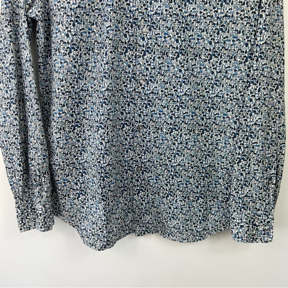 Paul Smith The Byard Shirt Size 16 Neck Long Sleeve Blue Floral Tree Pattern - Picture 6 of 8